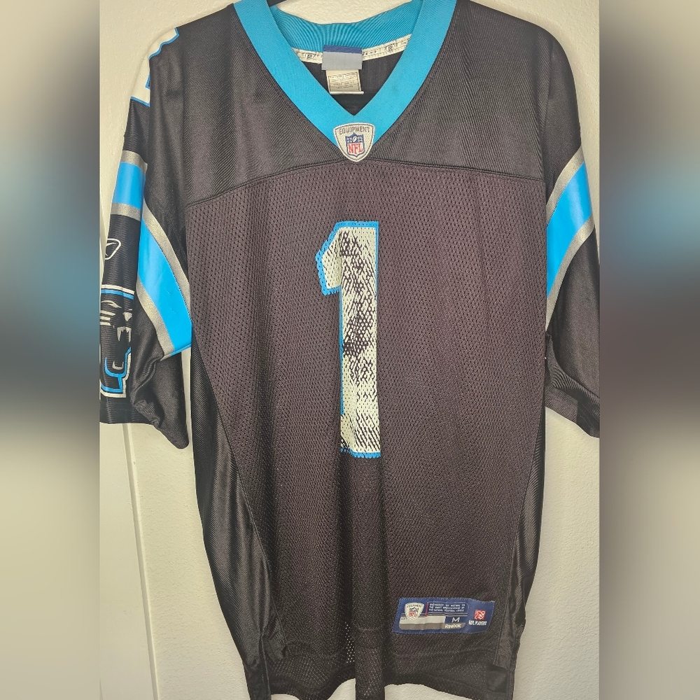 Reebok NFL Equipment Carolina Panthers #1 Cam Newton Men's Jersey Size Medium